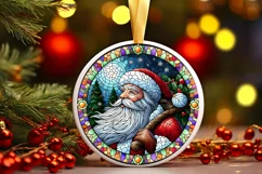 Round Christmas Ornament Sublimation|Clipart Product Image 1