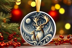 Round Christmas Ornament Sublimation|Clipart Product Image 1