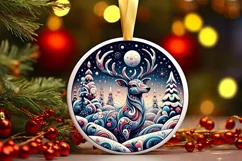 Round Christmas Ornament Sublimation|Clipart Product Image 1