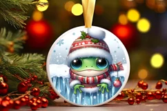 Round Christmas Ornament Sublimation|Clipart Product Image 1