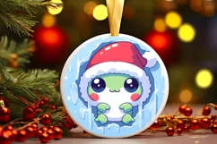 Round Christmas Ornament Sublimation|Clipart Product Image 1