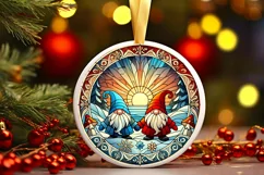 Round Christmas Ornament Sublimation|Clipart Product Image 2