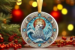 Round Christmas Ornament Sublimation|Clipart Product Image 2