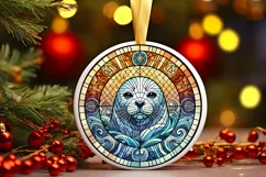Round Christmas Ornament Sublimation|Clipart Product Image 2