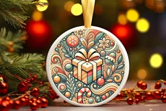 Round Christmas Ornament Sublimation|Clipart Product Image 1