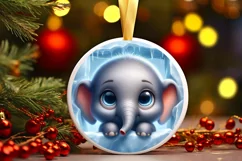 Round Christmas Ornament Sublimation|Clipart Product Image 1
