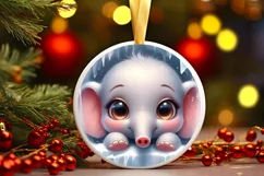 Round Christmas Ornament Sublimation|Clipart Product Image 1