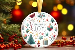 Colorful Christmas Sparkling Joy PNG Product Image 1