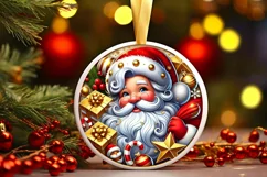 Round Christmas Ornament Sublimation|Clipart Product Image 2