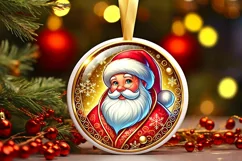 Round Christmas Ornament Sublimation|Clipart Product Image 2