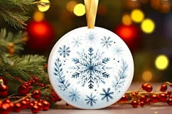 Round Christmas Ornament Sublimation|Clipart Product Image 1