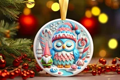 Round Christmas Ornament Sublimation|Clipart Product Image 2