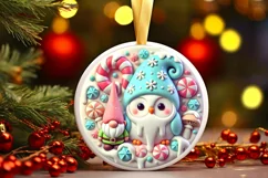 Round Christmas Ornament Sublimation|Clipart Product Image 2