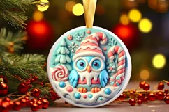 Round Christmas Ornament Sublimation|Clipart Product Image 2