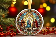 Round Christmas Ornament Sublimation|Clipart Product Image 2