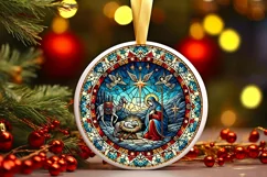 Round Christmas Ornament Sublimation|Clipart Product Image 2