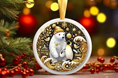 Round Christmas Ornament Sublimation|Clipart Product Image 2