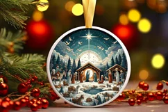 Round Christmas Ornament Sublimation|Clipart Product Image 1