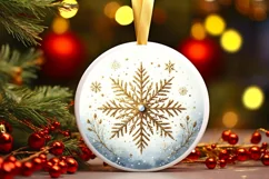 Round Christmas Ornament Sublimation|Clipart Product Image 1