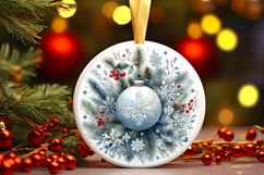 Round Christmass Ornament PNG Product Image 1