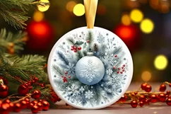 Round Christmas Ornament Sublimation|Clipart Product Image 1