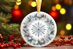 Round Christmas Ornament Sublimation|Clipart Product Image 3