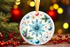 Round Christmas Ornament Sublimation|Clipart Product Image 1