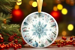 Round Christmas Ornament Sublimation|Clipart Product Image 3