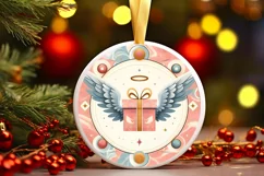 Round Christmas Ornament Sublimation|Clipart Product Image 1