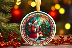 Round Christmas Ornament Sublimation|Clipart Product Image 1