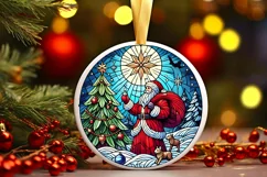 Round Christmas Ornament Sublimation|Clipart Product Image 1