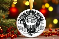 Round Christmas Ornament Sublimation|Clipart Product Image 1
