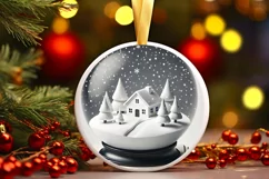 Round Christmas Ornament Sublimation|Clipart Product Image 2