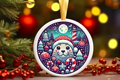 Round Christmas Ornament Sublimation|Clipart Product Image 2