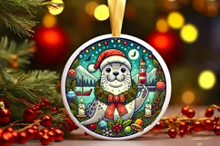 Round Christmas Ornament Sublimation|Clipart Product Image 2