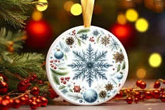 Round Christmas Ornament Sublimation|Clipart Product Image 3