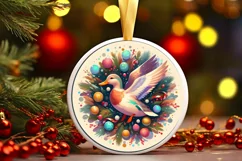 Round Christmas Ornament Sublimation|Clipart Product Image 1