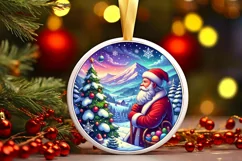 Round Christmas Ornament Sublimation|Clipart Product Image 2