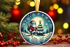 Round Christmas Ornament Sublimation|Clipart Product Image 2