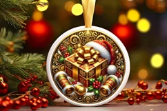 Round Christmas Ornament Sublimation|Clipart Product Image 2