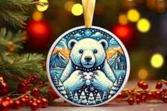 Round Christmas Ornament Sublimation|Clipart Product Image 1