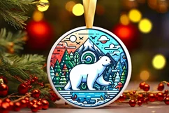 Round Christmas Ornament Sublimation|Clipart Product Image 1
