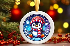 Round Christmas Ornament Sublimation|Clipart Product Image 2