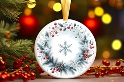 Round Christmas Ornament Sublimation|Clipart Product Image 1