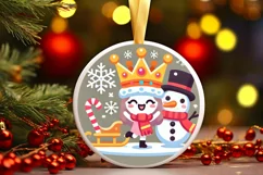 Round Christmas Ornament Sublimation|Clipart Product Image 2