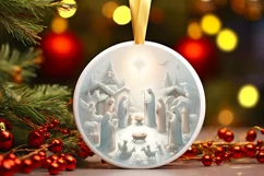 Round Christmas Ornament Sublimation|Clipart Product Image 1