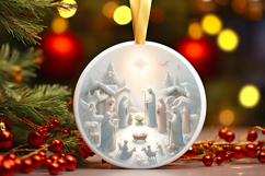 Round Christmass Ornament PNG Product Image 1