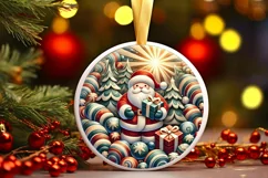 Round Christmas Ornament Sublimation|Clipart Product Image 1