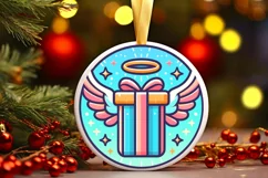 Round Christmas Ornament Sublimation|Clipart Product Image 1