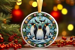 Round Christmas Ornament Sublimation|Clipart Product Image 1